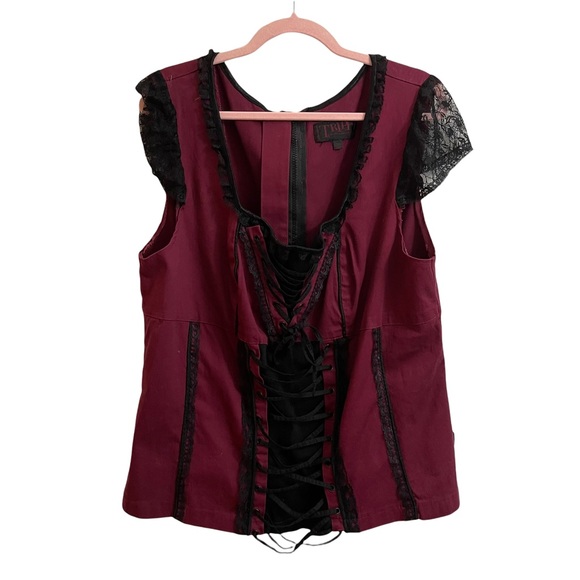 Tripp nyc Tops - Tripp NYC Burgundy Corset